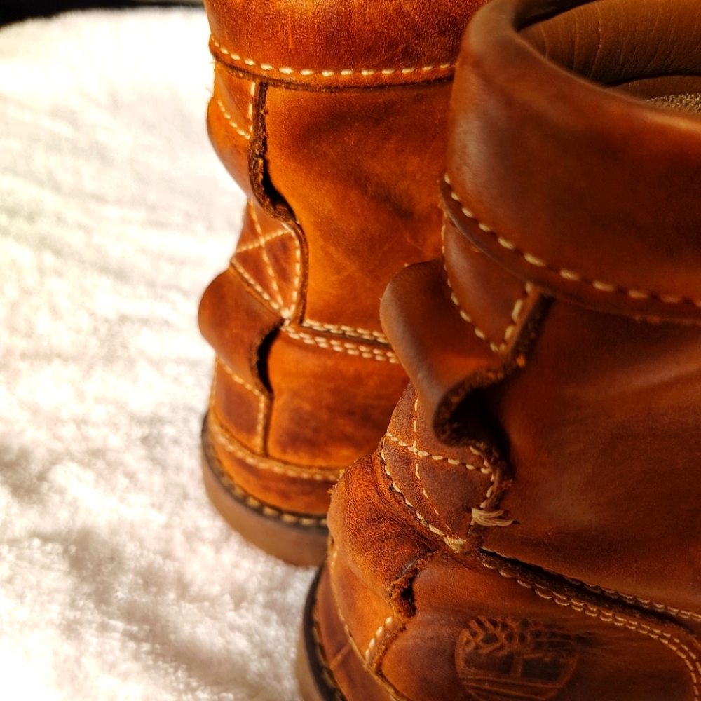 Timberland Tan Leather Ankle Boots with Nubuck Finish